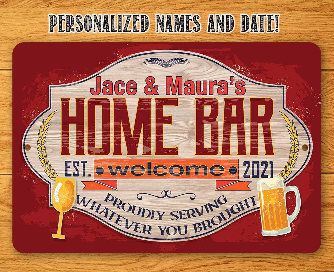 Personalized - Home Bar - Metal Sign
