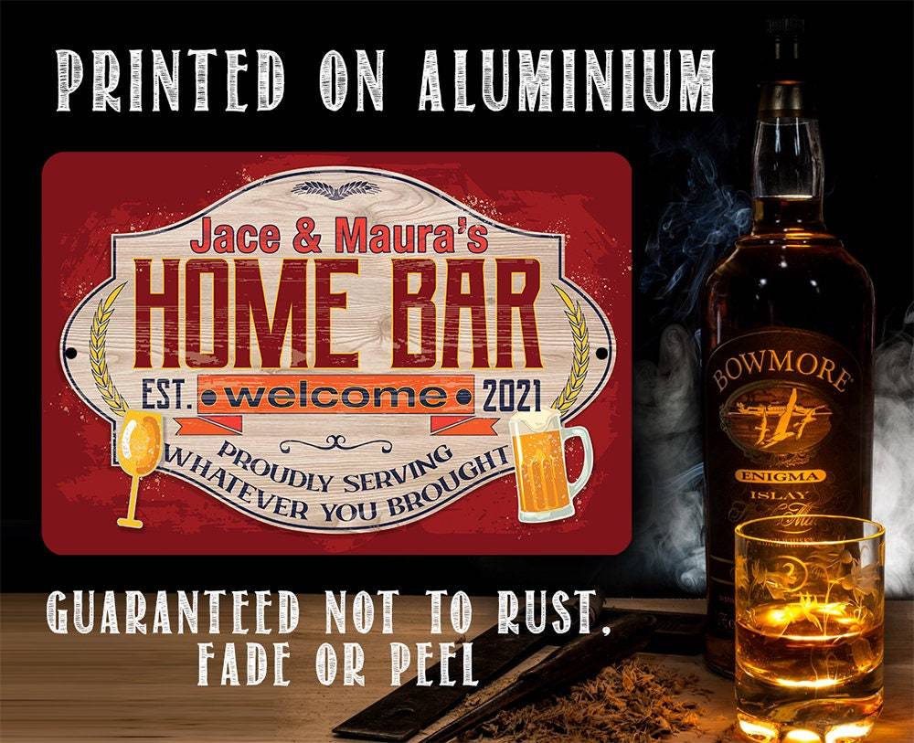 Personalized - Home Bar - Metal Sign