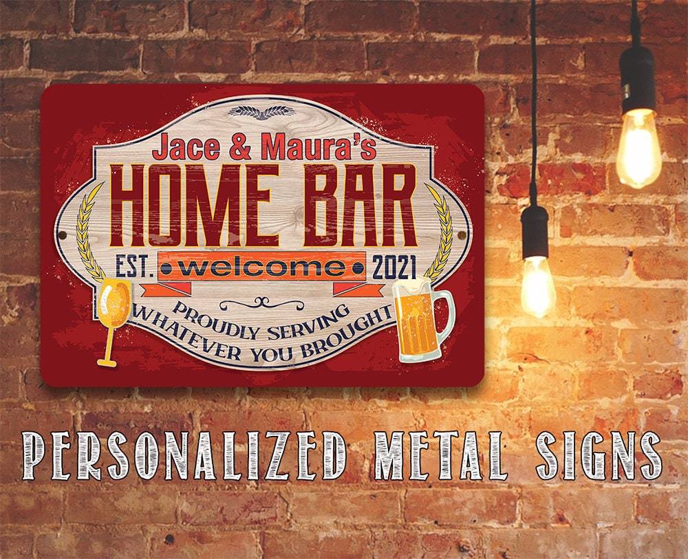 Personalized - Home Bar - Metal Sign