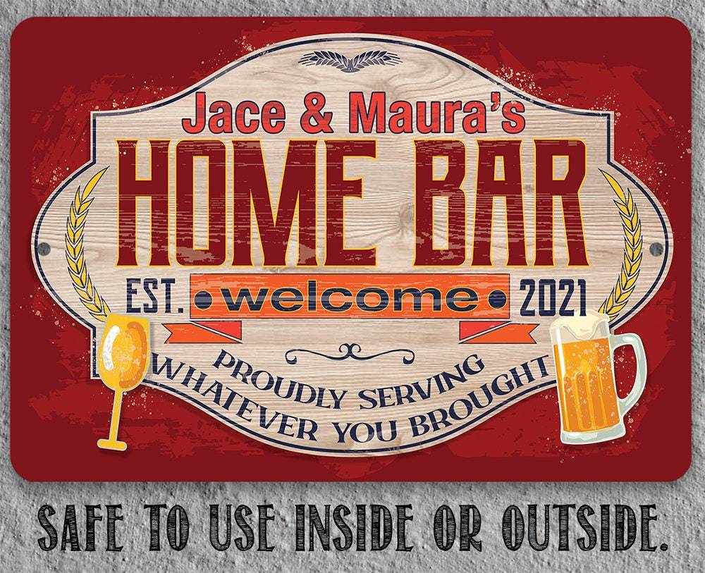 Personalized - Home Bar - Metal Sign