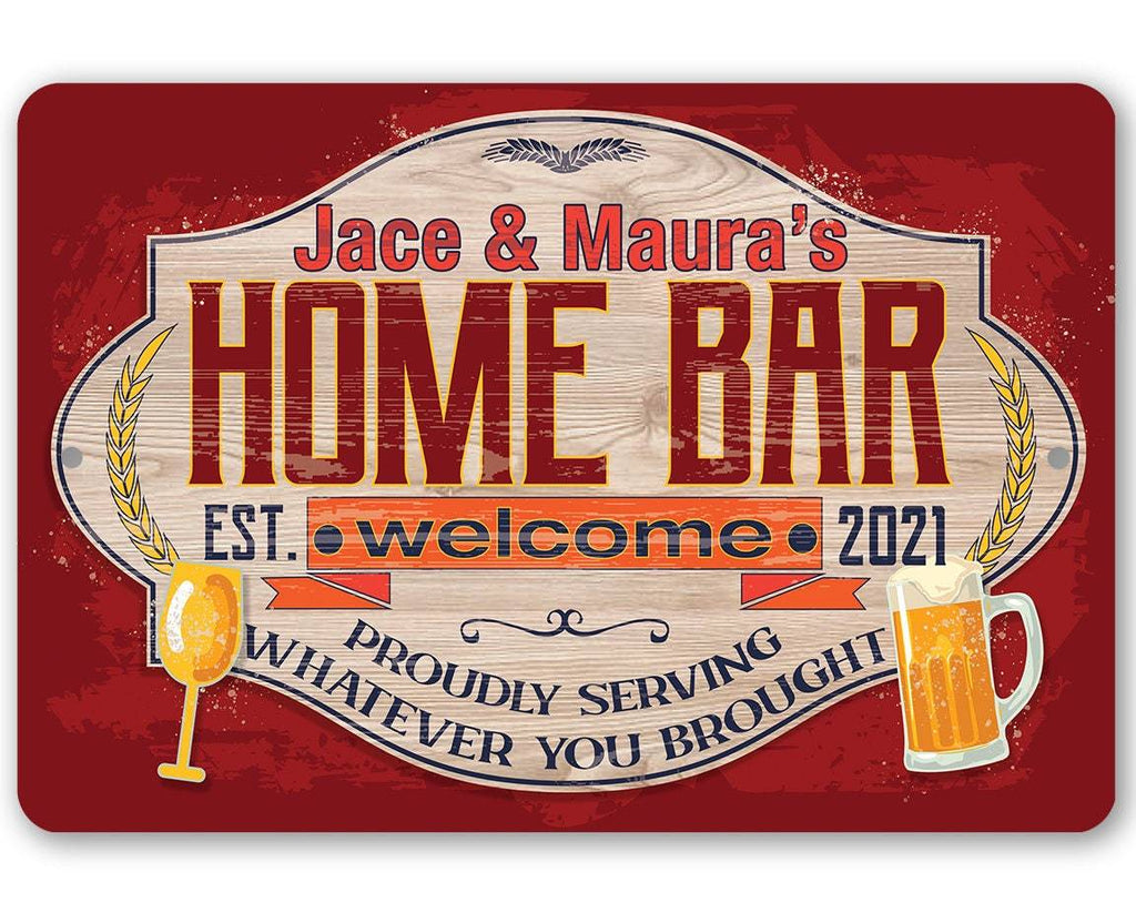Personalized - Home Bar - Metal Sign