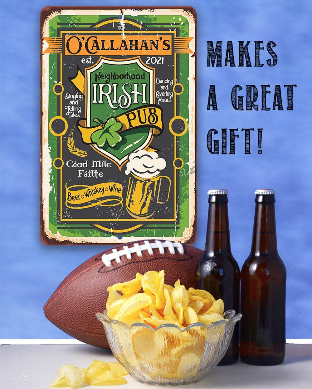 Personalized - Irish Pub - Metal Sign