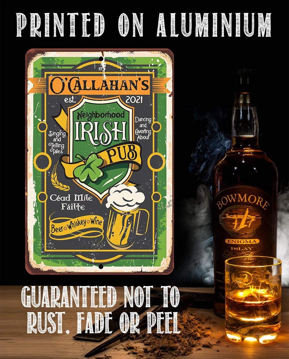 Personalized - Irish Pub - Metal Sign