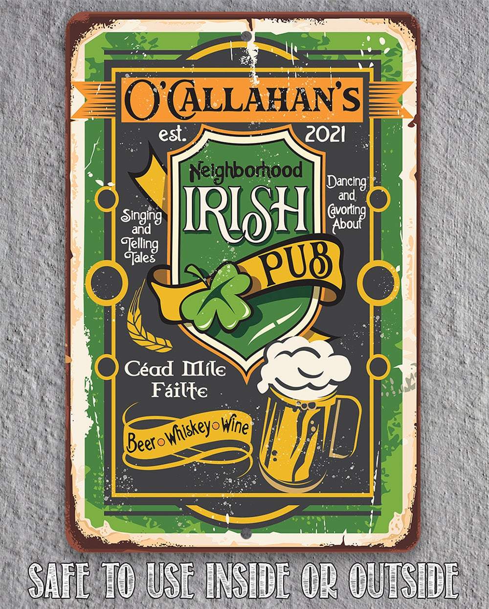 Personalized - Irish Pub - Metal Sign