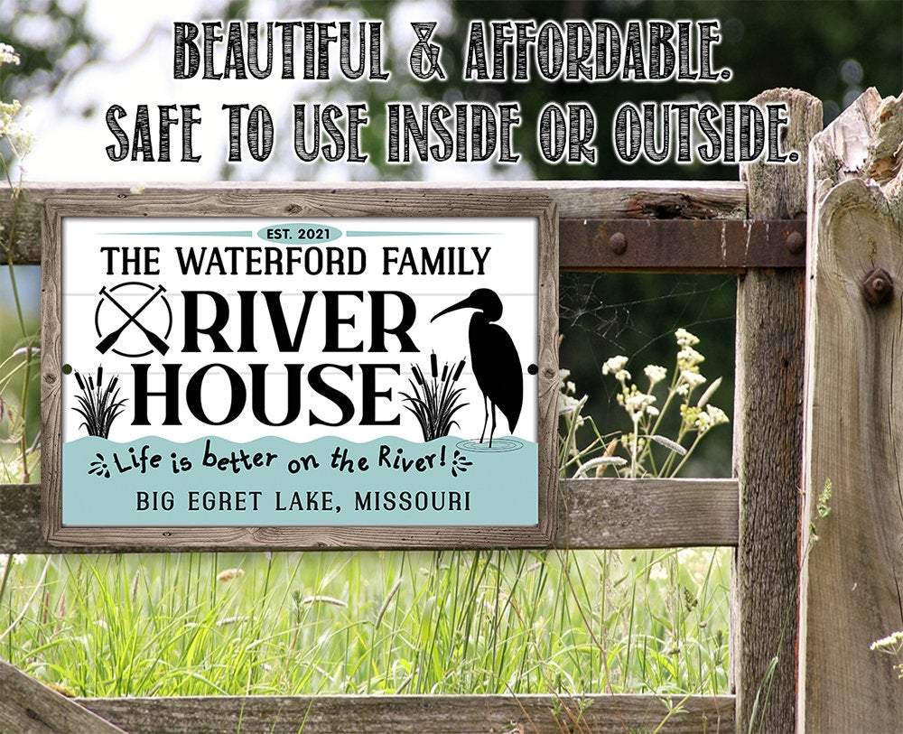 Personalized - River House, Life is Better on the River - Metal Sign