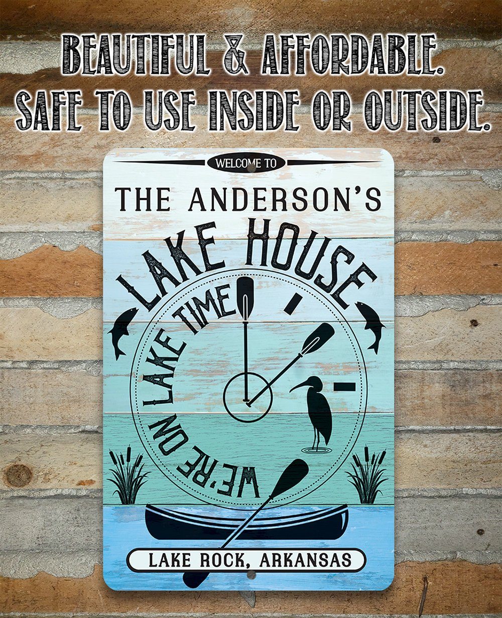 Personalized - We are on Lake Time - Metal Sign