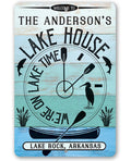 Personalized - We are on Lake Time - Metal Sign
