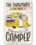 Personalized - Welcome To Our Camper - Metal Sign