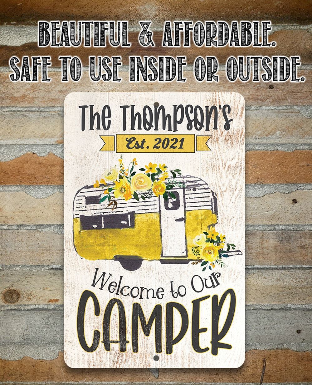 Personalized - Welcome To Our Camper - Metal Sign