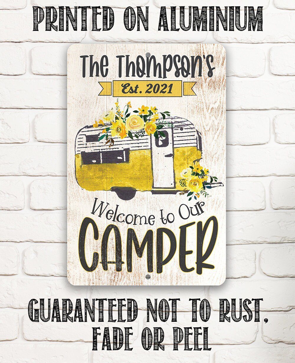 Personalized - Welcome To Our Camper - Metal Sign