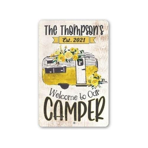 Personalized - Welcome To Our Camper - Metal Sign