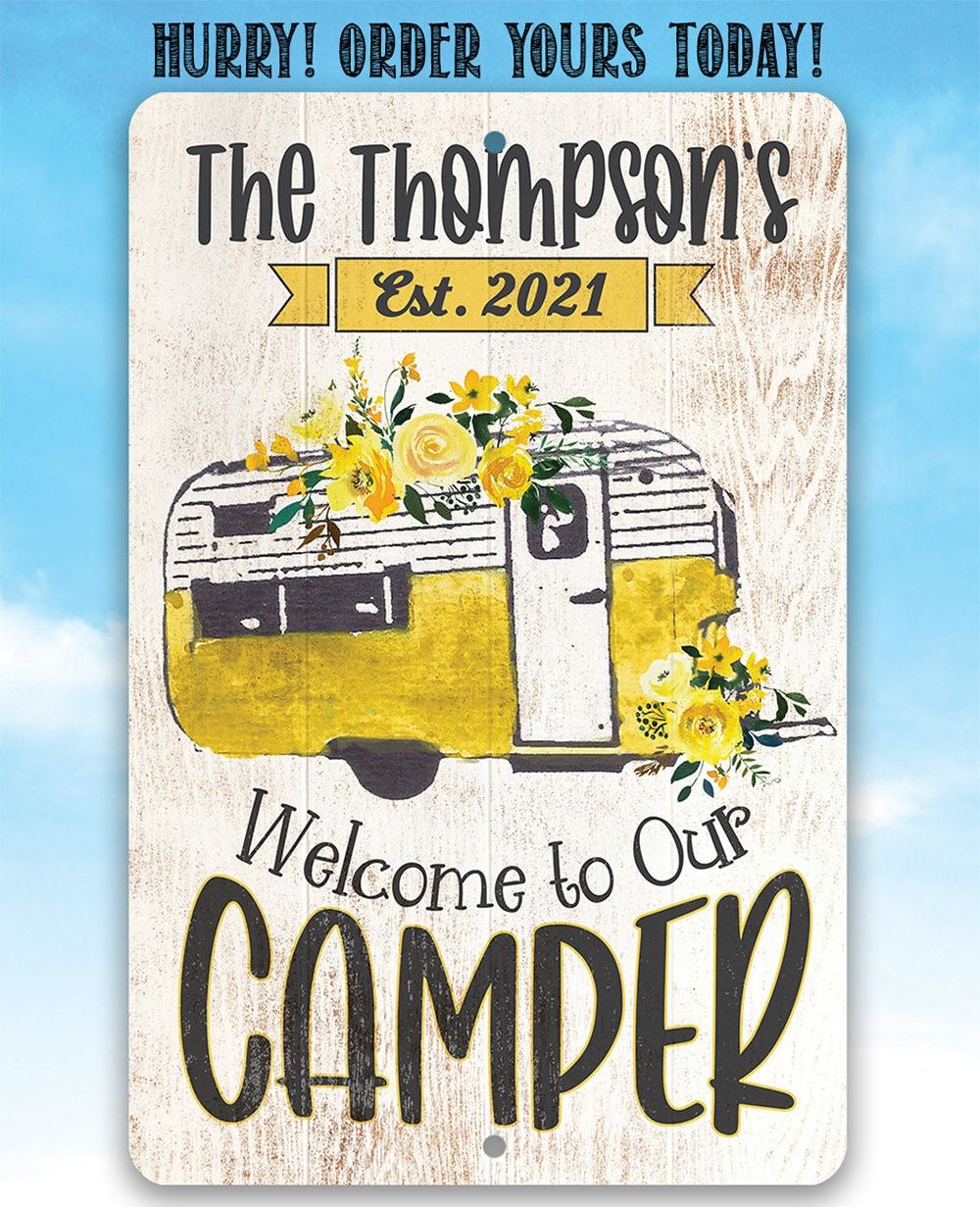 Personalized - Welcome To Our Camper - Metal Sign