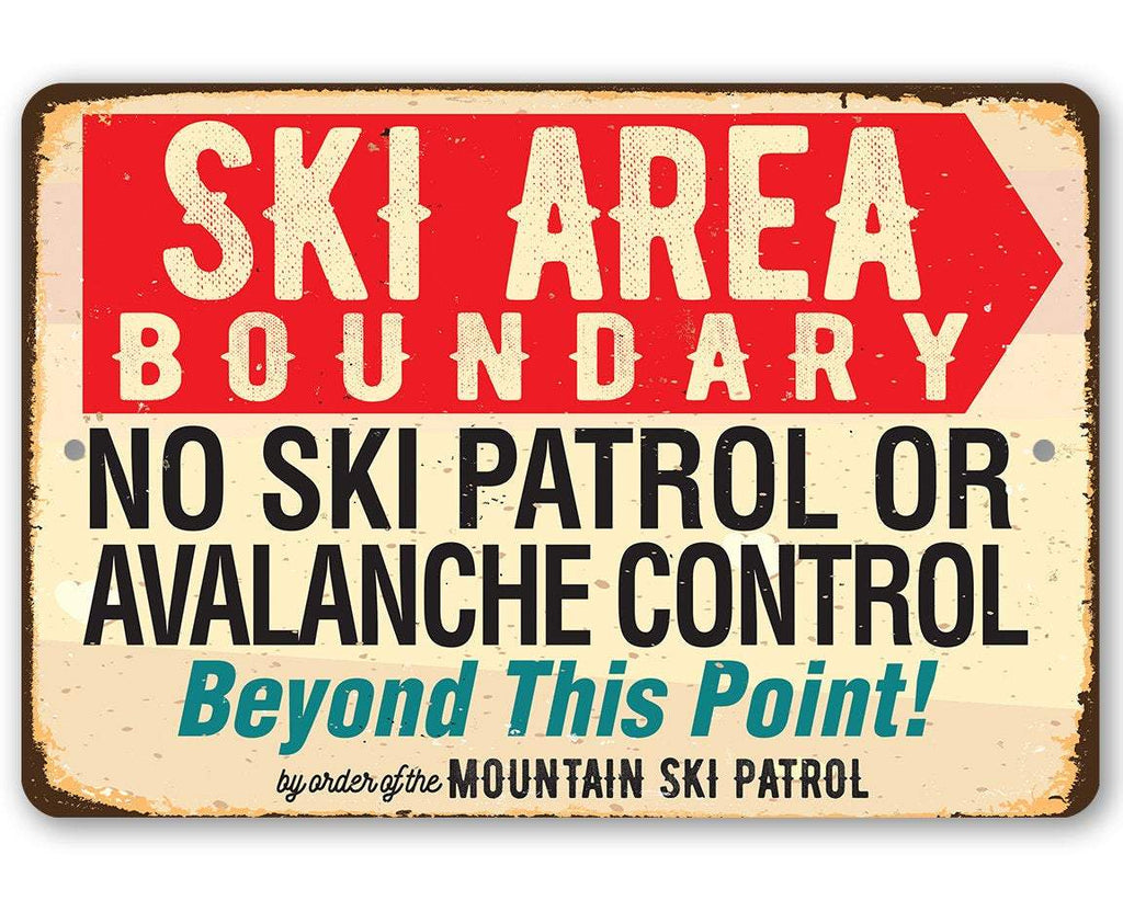 Ski Area Boundary - Metal Sign