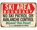 Ski Area Boundary - Metal Sign