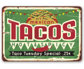 Tacos Hot and Spicy Taco Tuesday - Metal Sign