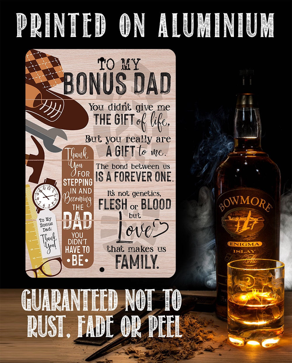 To My Bonus Dad - Metal Sign