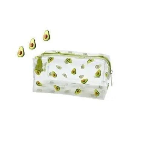 Transparent Flower Print Pencil Case For Students Classic Stationery Case Large Capacity Pencil Bag