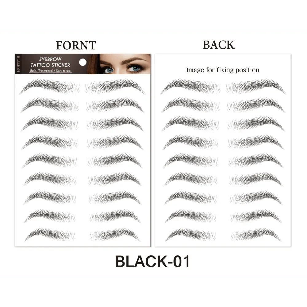 Trendy Waterproof  1 Piece Hair-liked Authentic Eyebrow Tattoo Sticker Waterproof Cosmetics Long Lasting Makeup False Eyebrows Stickers