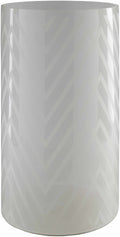 Ballajura White Chevron Pattern Glasas Stool - Clearance