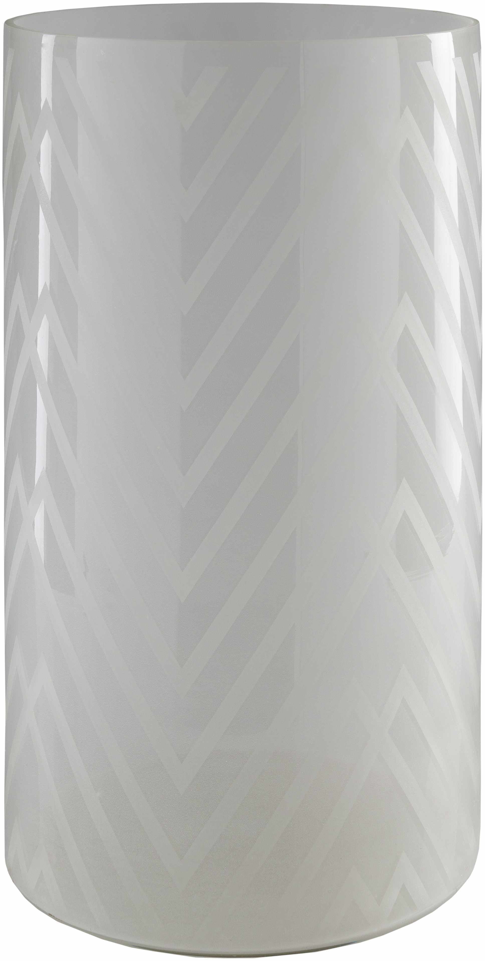 Ballajura White Chevron Pattern Glasas Stool - Clearance