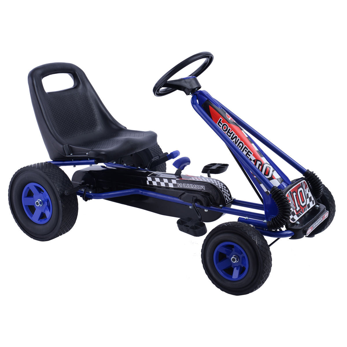 4 Wheels Kids Ride On Pedal Powered Bike Go Kart Racer Car Outdoor Play Toy-Blue