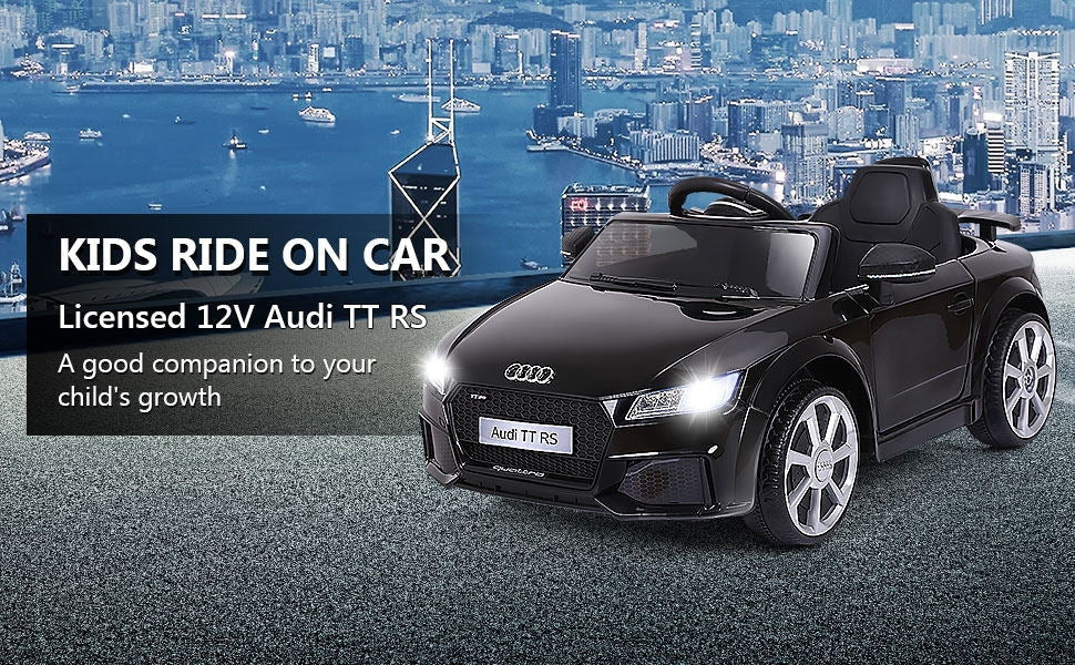 12V Kids Electric Ride on Car with Remote Control and Music Function-Black