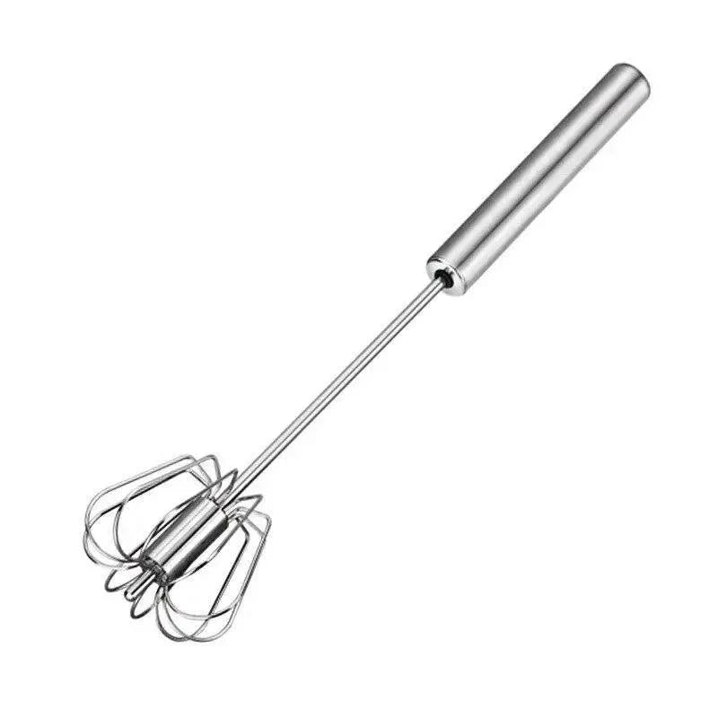 Unique Design Semi-automatic Egg Beater 304 Stainless Steel Egg Whisk Manual Hand Mixer Self Turning Egg Stirrer Kitchen Accessories Egg Tools