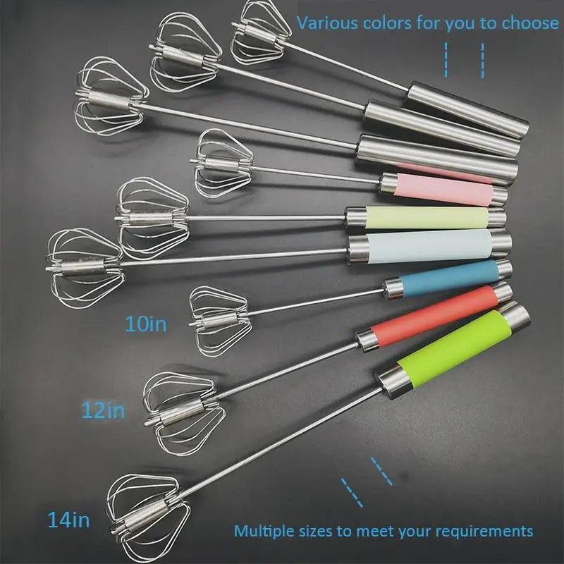 Unique Design Semi-automatic Egg Beater 304 Stainless Steel Egg Whisk Manual Hand Mixer Self Turning Egg Stirrer Kitchen Accessories Egg Tools