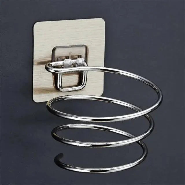 Unique Designed Hair Dryer Holder Blower Organizer Adhesive Wall Mounted Nail Free No Drilling Stainless Steel Stand Tool For Bathroom Bedroom