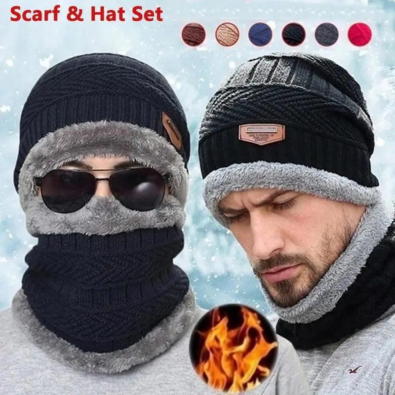 Unisex Winter Scarf Warm Beanies Breathable Hats One Size For Boys Modern Design Cap And Scarf Sets