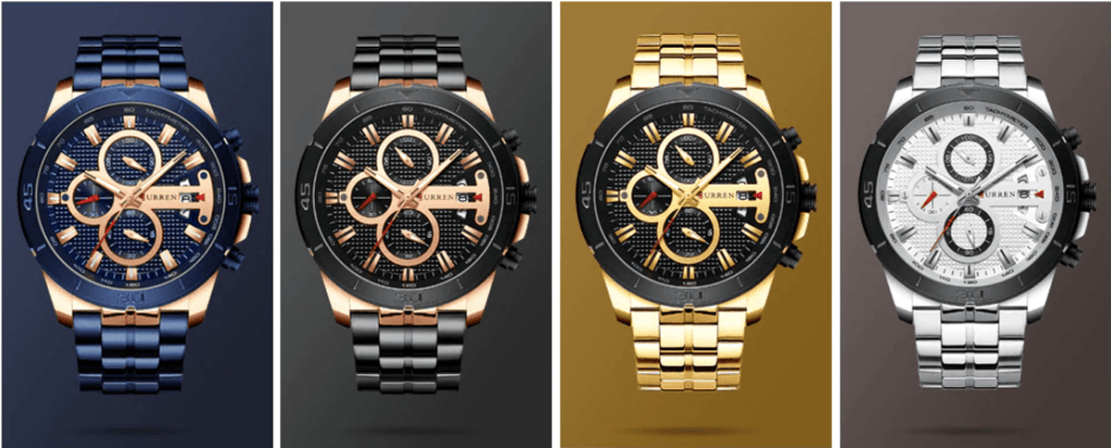 Men's Waterproof  Watch With Chronometers Day View And Fluorescent Hands Unique  Luxury Design  Perfect Gift