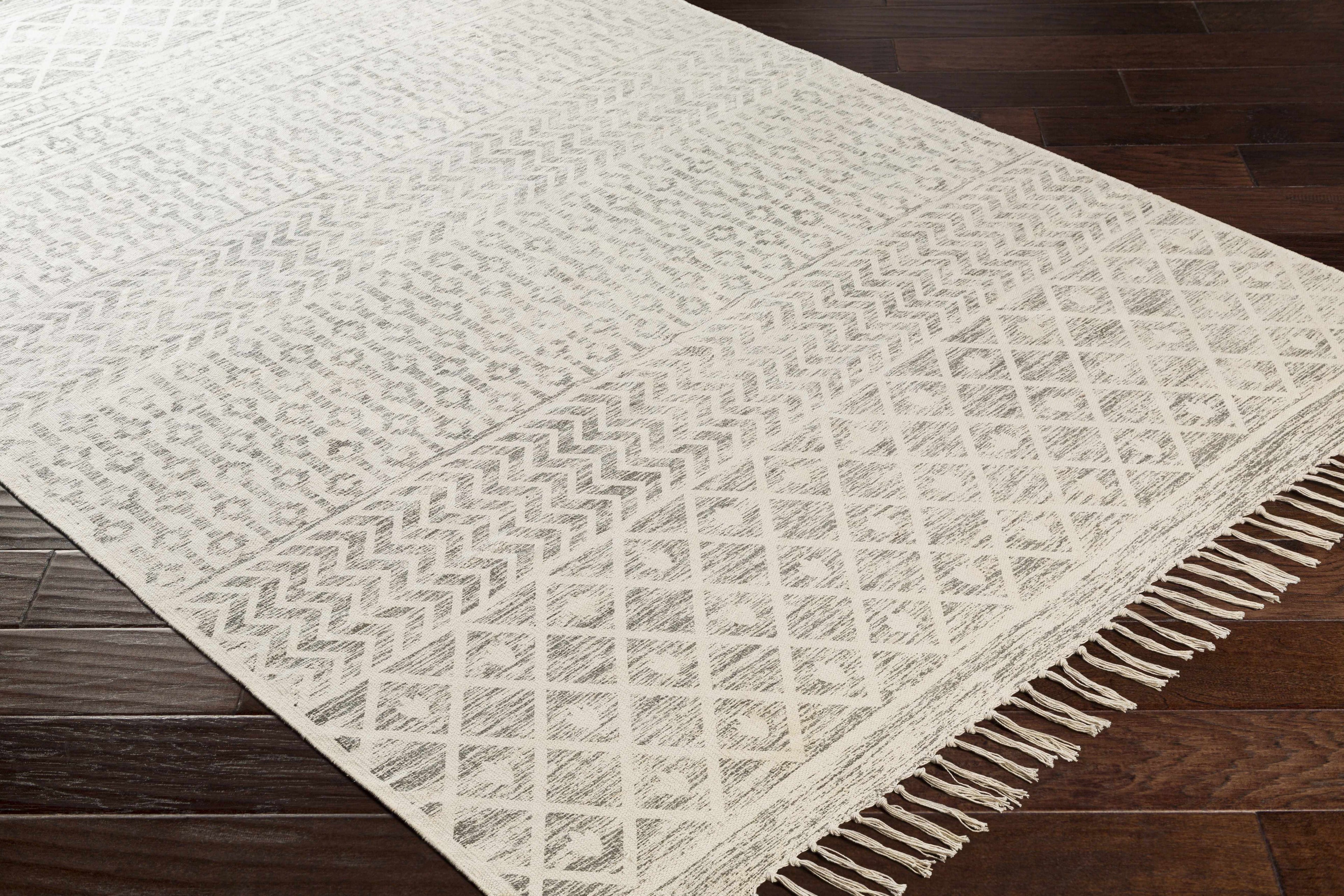 Valyermo Beige Hand Woven Cotton Rug - Clearance