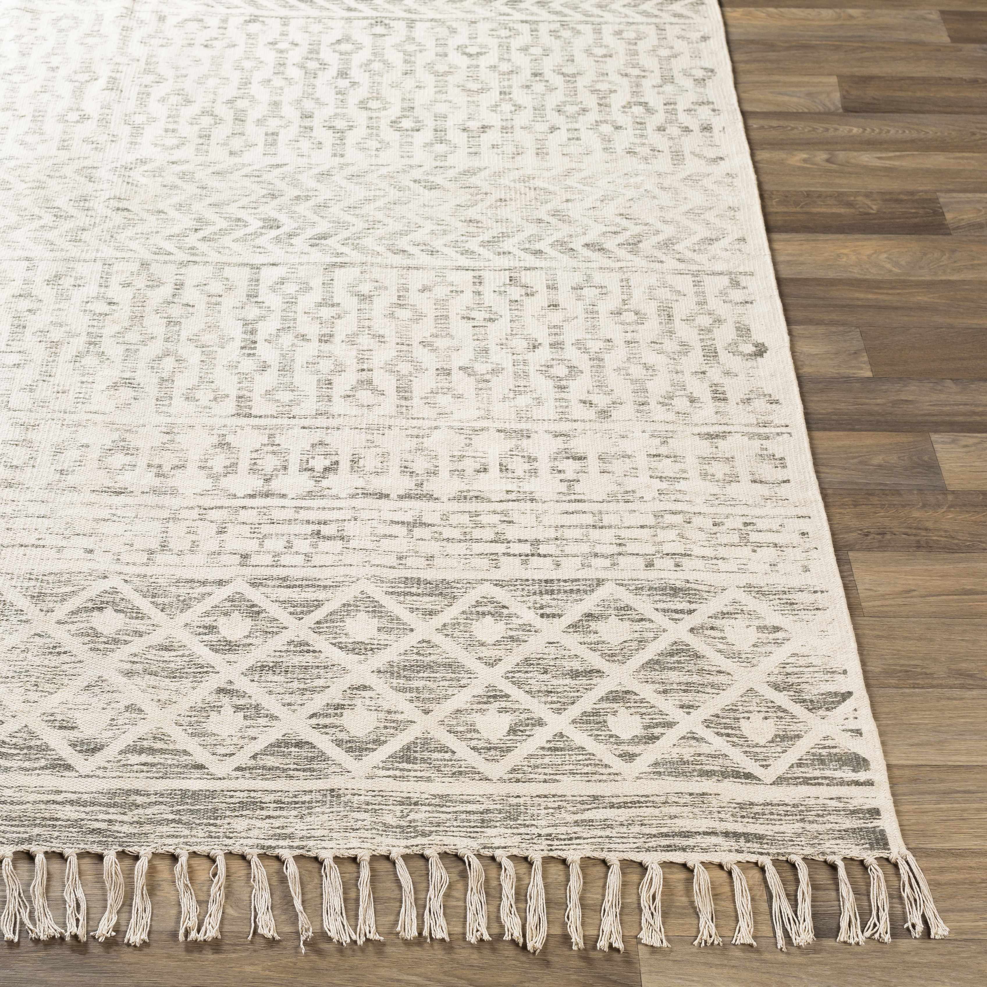 Valyermo Beige Hand Woven Cotton Rug - Clearance