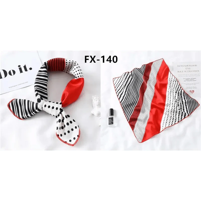 Versatile Square Silk Scarf For Women Fashionable Printed Small Neck Scarfs Office Lady Hair Band Foulard Hand For Female Bandana Shawl