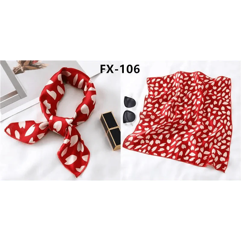 Versatile Square Silk Scarf For Women Fashionable Printed Small Neck Scarfs Office Lady Hair Band Foulard Hand For Female Bandana Shawl