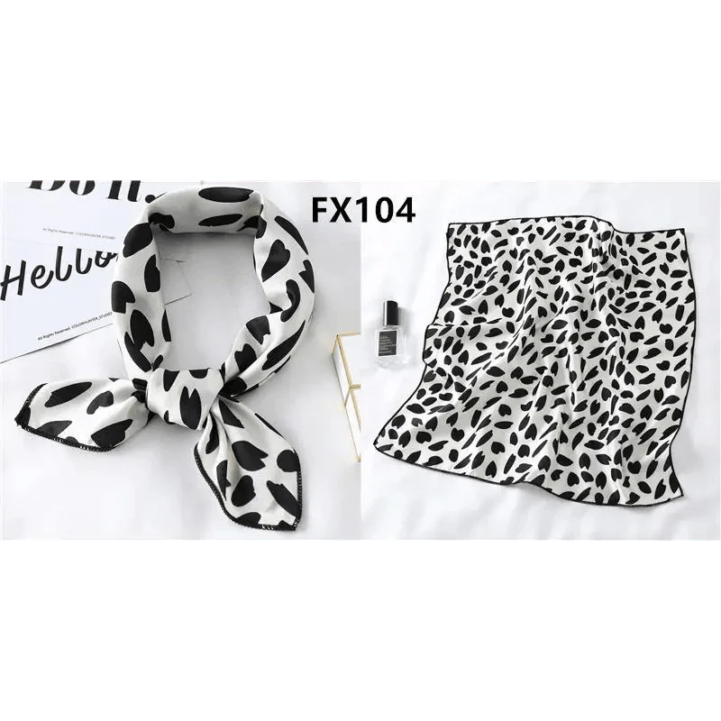 Versatile Square Silk Scarf For Women Fashionable Printed Small Neck Scarfs Office Lady Hair Band Foulard Hand For Female Bandana Shawl