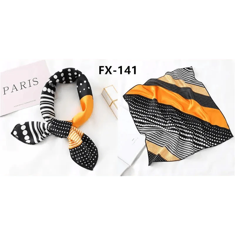 Versatile Square Silk Scarf For Women Fashionable Printed Small Neck Scarfs Office Lady Hair Band Foulard Hand For Female Bandana Shawl