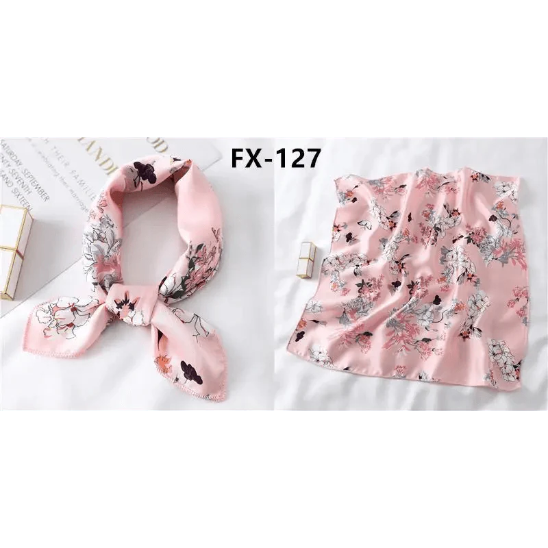 Versatile Square Silk Scarf For Women Fashionable Printed Small Neck Scarfs Office Lady Hair Band Foulard Hand For Female Bandana Shawl
