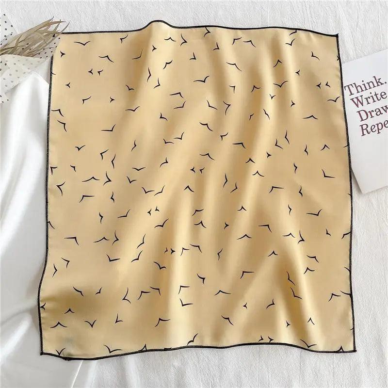 Versatile Square Silk Scarf For Women Fashionable Printed Small Neck Scarfs Office Lady Hair Band Foulard Hand For Female Bandana Shawl