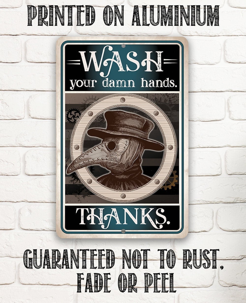 Wash Your Damn Hands, Thanks - Metal Sign