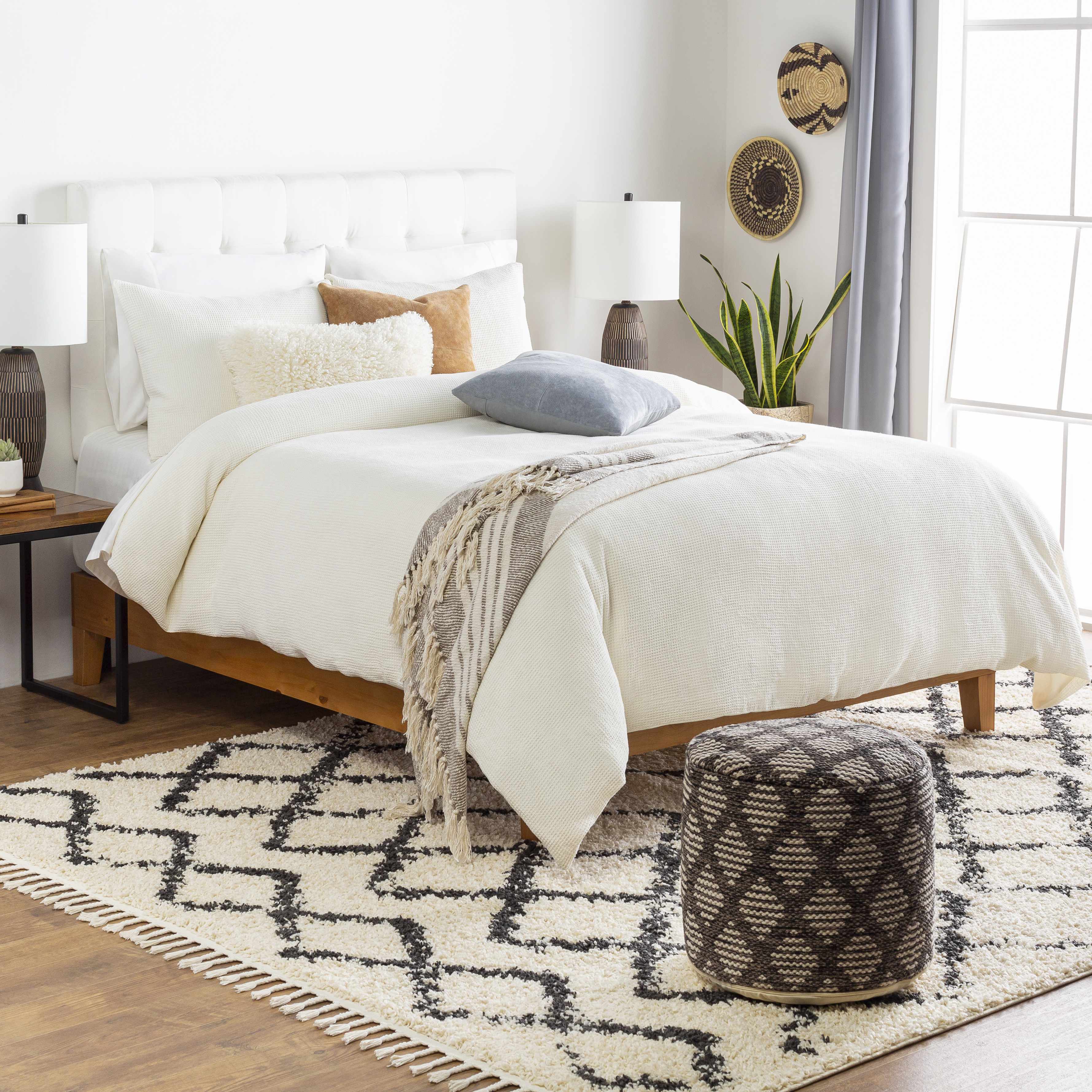 Quinipot Natural Woven Circular Moonj Grass Tapestry
