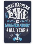 What Happens At The Lake - Metal Sign
