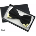 White Men Elegant Polyester Butterfly Bowtie Metal Corners Wedding Bowtie Party Bow Ties