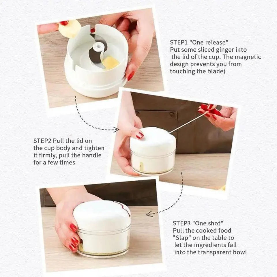 White Mini Multifunctional Kitchen Accessories Vegetable Press Manual Puller Cutting And Stirring Kitchen Gadgets Masher