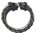 Antique Norse Viking Bracelet with Lion Heads & Waved Pattern