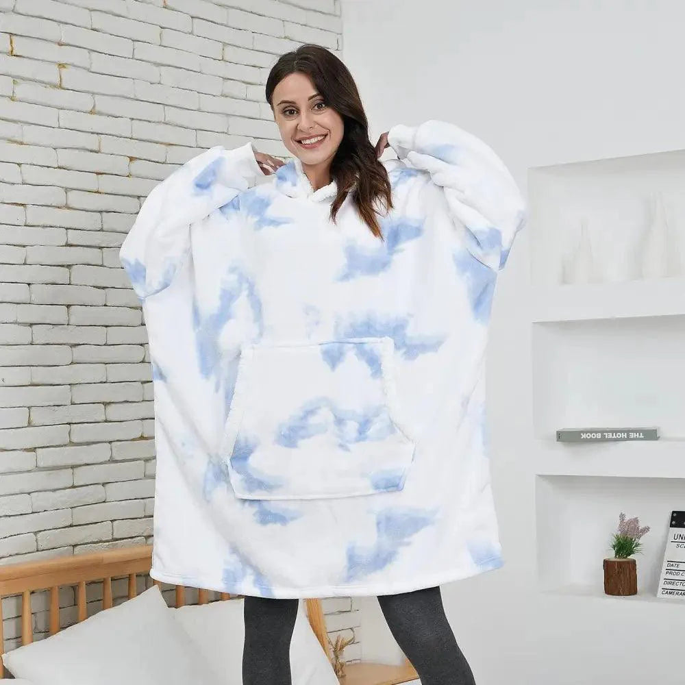 Winter Oversized Wearable Blanket Women Hoodies Sweatshirt TV Blanket With Sleeves Pullover Warm Soft Unisex Hoody Comfortable Sweatshirts For Autumn