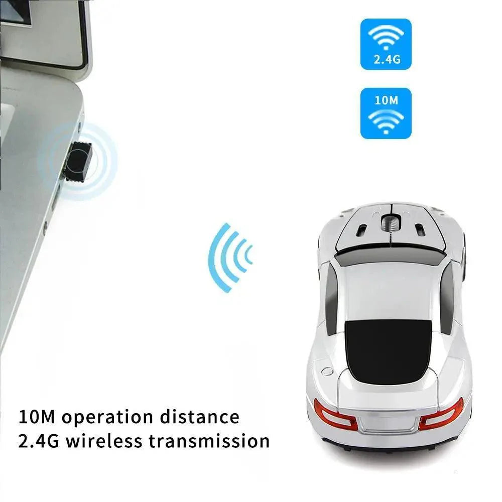 Wireless Mouse Blue Car Shaped Design 1600DPI Mouse USB Optical  Ergonomic 3D Sports Car Mice For Laptop