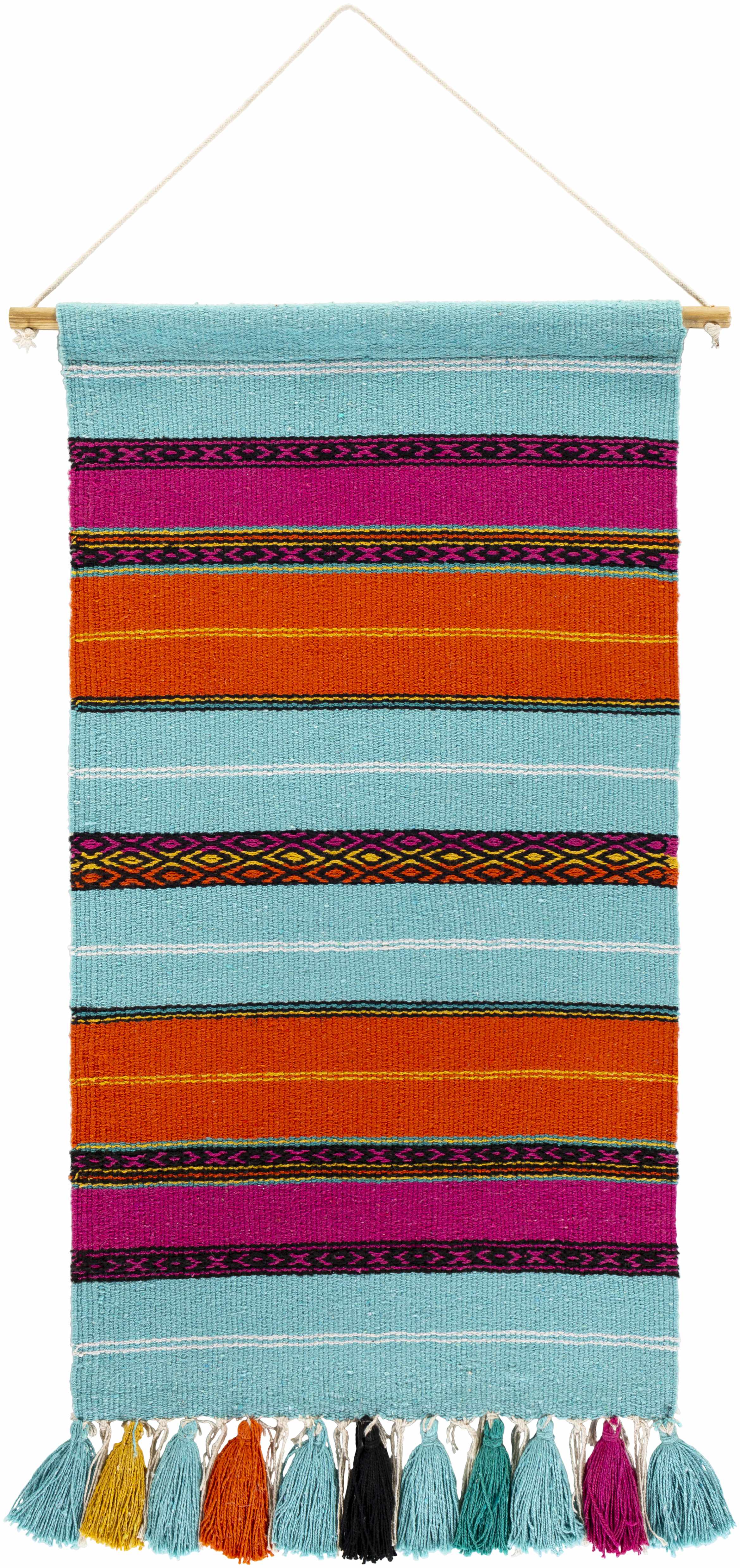Wiri Multicolor Striped Tassel Wall Hanging - Clearance