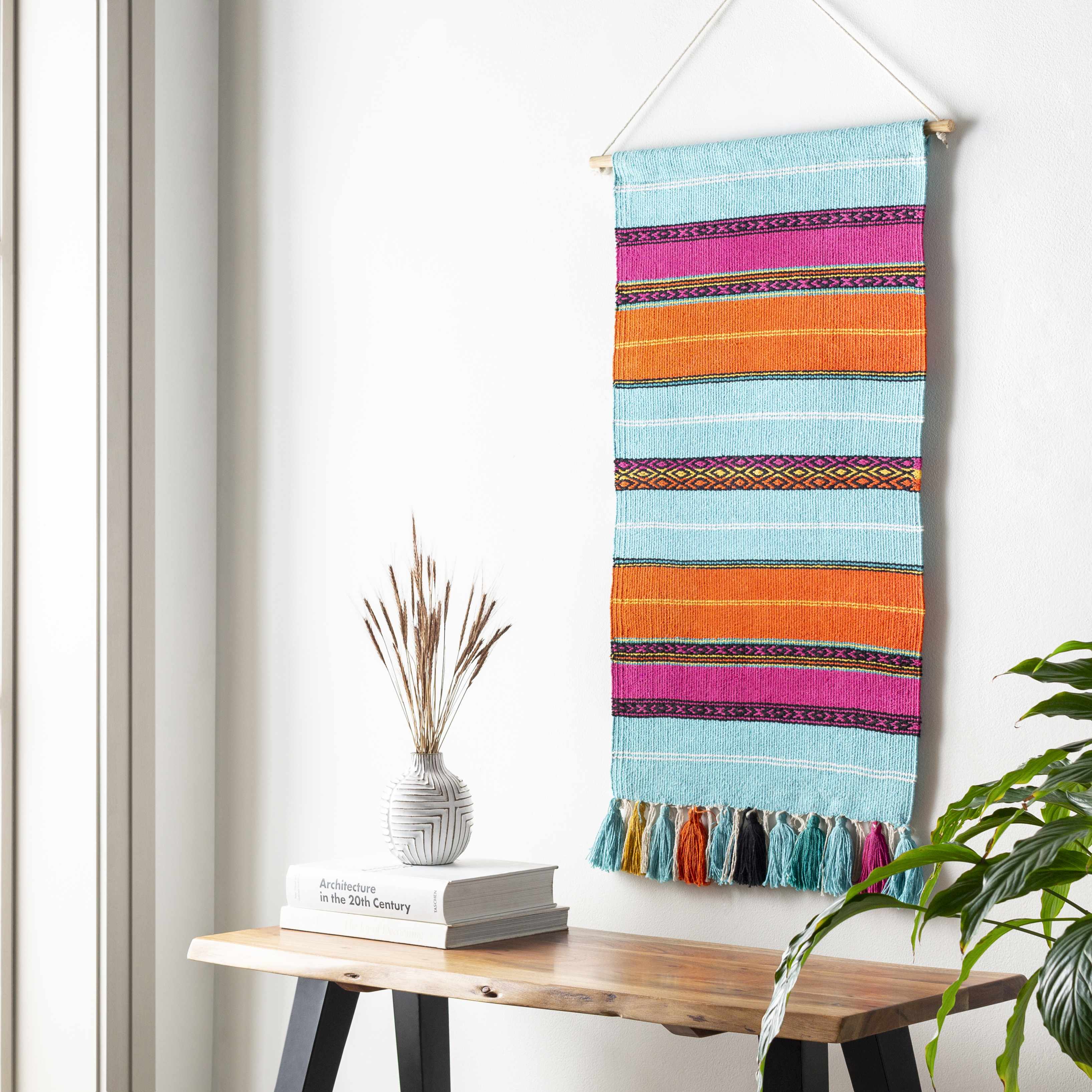 Wiri Multicolor Striped Tassel Wall Hanging - Clearance