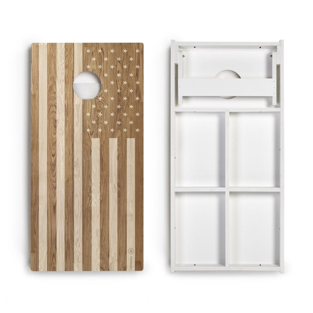 Wood American Flag Versatex All-Weather Cornhole Boards
